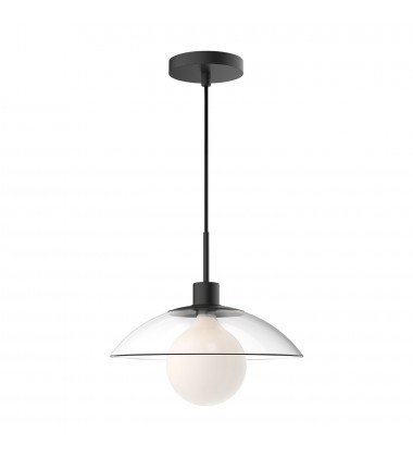  PD517112MBCL-Francesca 12-in Clear Glass/Matte Black 1 Light Pendant