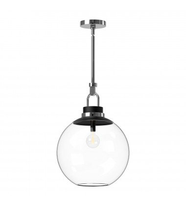 PD520516CHCL-Copperfield 16-in Chrome/Clear Glass 1 Light Pendant PD520516CHCL-Copperfield 16-in Chrome/Clear Glass 1 Light Pendant