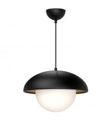 PD522016MBOP-Rubio 16-in Matte Black/Opal Matte Glass 1 Light Pendant PD522016MBOP-Rubio 16-in Matte Black/Opal Matte Glass 1 Light Pendant