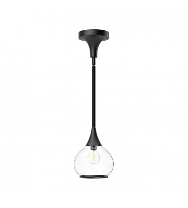  PD524006MBCL-Hazel 6-in Clear Glass/Matte Black 1 Light Pendant