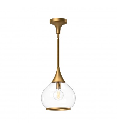  PD524110AGCL-Hazel 10-in Aged Gold/Clear Glass 1 Light Pendant