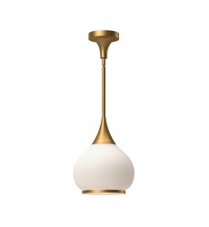  PD524110AGOP-Hazel 10-in Aged Gold/Opal Matte Glass 1 Light Pendant