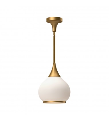  PD524110AGOP-Hazel 10-in Aged Gold/Opal Matte Glass 1 Light Pendant
