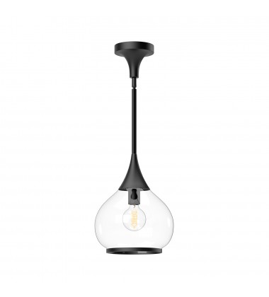  PD524110MBCL-Hazel 10-in Clear Glass/Matte Black 1 Light Pendant