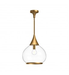  PD524214AGCL-Hazel 14-in Aged Gold/Clear Glass 1 Light Pendant