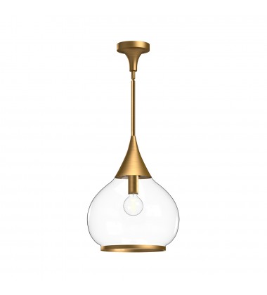  PD524214AGCL-Hazel 14-in Aged Gold/Clear Glass 1 Light Pendant