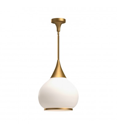  PD524214AGOP-Hazel 14-in Aged Gold/Opal Matte Glass 1 Light Pendant