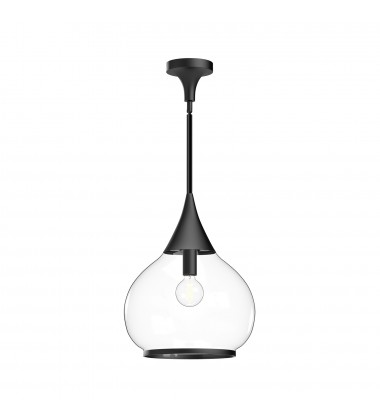 PD524214MBCL-Hazel 14-in Clear Glass/Matte Black 1 Light Pendant PD524214MBCL-Hazel 14-in Clear Glass/Matte Black 1 Light Pendant
