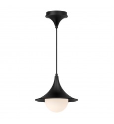 PD525009MBOP-Fuji 9-in Matte Black/Opal Matte Glass 1 Light Pendant PD525009MBOP-Fuji 9-in Matte Black/Opal Matte Glass 1 Light Pendant
