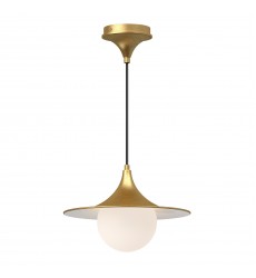 PD525113BGOP-Fuji 12-in Brushed Gold/Opal Matte Glass 1 Light Pendant PD525113BGOP-Fuji 12-in Brushed Gold/Opal Matte Glass 1 Light Pendant