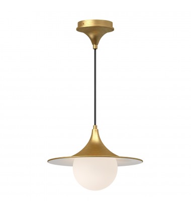 PD525113BGOP-Fuji 12-in Brushed Gold/Opal Matte Glass 1 Light Pendant PD525113BGOP-Fuji 12-in Brushed Gold/Opal Matte Glass 1 Light Pendant