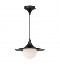 PD525113MBOP-Fuji 12-in Matte Black/Opal Matte Glass 1 Light Pendant PD525113MBOP-Fuji 12-in Matte Black/Opal Matte Glass 1 Light Pendant