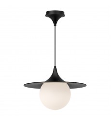 PD525216MBOP-Fuji 16-in Matte Black/Opal Matte Glass 1 Light Pendant PD525216MBOP-Fuji 16-in Matte Black/Opal Matte Glass 1 Light Pendant