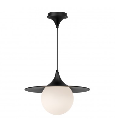 PD525216MBOP-Fuji 16-in Matte Black/Opal Matte Glass 1 Light Pendant PD525216MBOP-Fuji 16-in Matte Black/Opal Matte Glass 1 Light Pendant