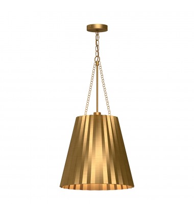  PD528116AG-Plisse 16-in Aged Gold 1 Light Pendant