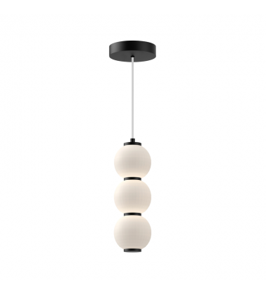 PD530313MBOP-UNV-Bijou 7-in Matte Black/Opal Matte Glass LED Pendant