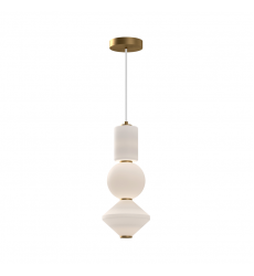 PD530341AGOP-UNV-Bijou 8-in Aged Gold/Opal Matte Glass LED Pendant