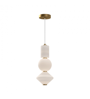 PD530341AGOP-UNV-Bijou 8-in Aged Gold/Opal Matte Glass LED Pendant