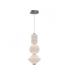 PD530341BNOP-UNV-Bijou 8-in Brushed Nickel/Opal Matte Glass LED Pendant