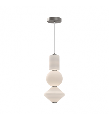 PD530341BNOP-UNV-Bijou 8-in Brushed Nickel/Opal Matte Glass LED Pendant