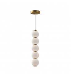 PD531515AGOP-UNV-Bijou 5-in Aged Gold/Opal Matte Glass LED Pendant