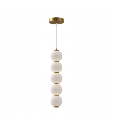 PD531515AGOP-UNV-Bijou 5-in Aged Gold/Opal Matte Glass LED Pendant
