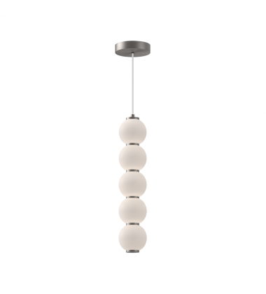 PD531515BNOP-UNV-Bijou 5-in Brushed Nickel/Opal Matte Glass LED Pendant