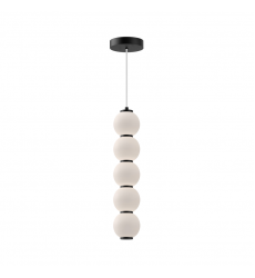 PD531515MBOP-UNV-Bijou 5-in Matte Black/Opal Matte Glass LED Pendant
