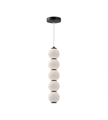 PD531515MBOP-UNV-Bijou 5-in Matte Black/Opal Matte Glass LED Pendant
