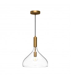  PD532312AGCL-Belleview 12-in Aged Gold/Clear Glass 1 Light Pendant