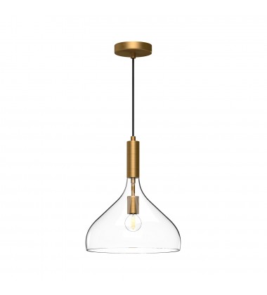  PD532312AGCL-Belleview 12-in Aged Gold/Clear Glass 1 Light Pendant