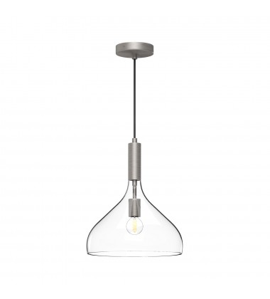  PD532312BNCL-Belleview 12-in Brushed Nickel/Clear Glass 1 Light Pendant