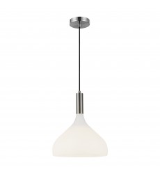  PD532312BNOP-Belleview 12-in Brushed Nickel/Opal Glass 1 Light Pendant