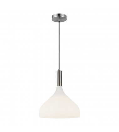 PD532312BNOP-Belleview 12-in Brushed Nickel/Opal Glass 1 Light Pendant