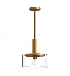 PD535010AGCL-Royale 10-in Aged Gold/Clear Glass 1 Light Pendant PD535010AGCL-Royale 10-in Aged Gold/Clear Glass 1 Light Pendant