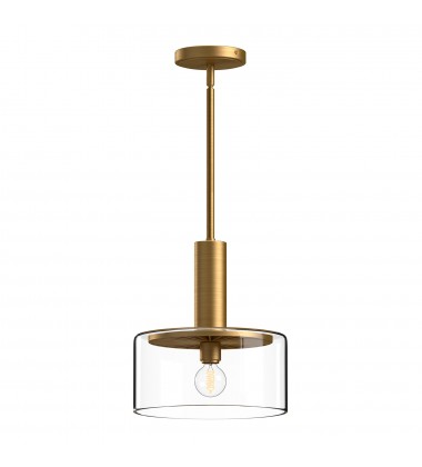 PD535010AGCL-Royale 10-in Aged Gold/Clear Glass 1 Light Pendant PD535010AGCL-Royale 10-in Aged Gold/Clear Glass 1 Light Pendant