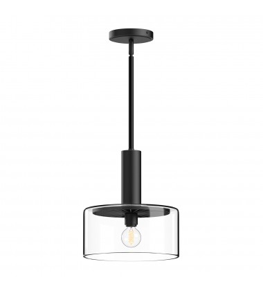 PD535010MBCL-Royale 10-in Clear Glass/Matte Black 1 Light Pendant PD535010MBCL-Royale 10-in Clear Glass/Matte Black 1 Light Pendant