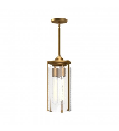  PD536107AGWC-Belmont 7-in Aged Gold/Clear Water Glass 3 Lights Pendant