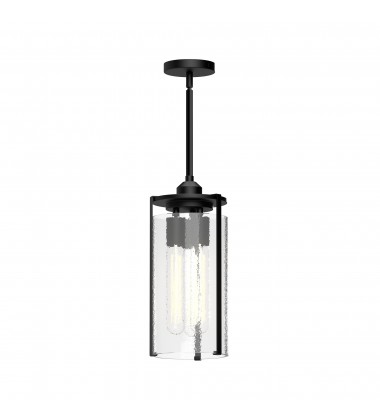  PD536107MBWC-Belmont 7-in Clear Water Glass/Matte Black 3 Lights Pendant