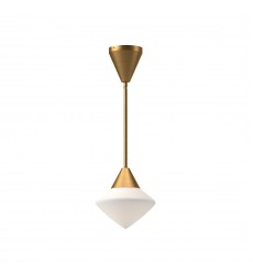  PD537508AGOP-Nora 8-in Aged Gold/Opal Matte Glass 1 Light Pendant