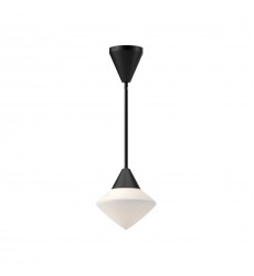  PD537508MBOP-Nora 8-in Matte Black/Opal Matte Glass 1 Light Pendant