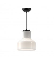  PD540411MBGO-Westlake 11-in Glossy Opal Glass/Matte Black 1 Light Pendant