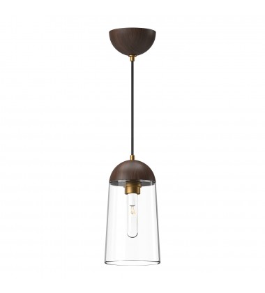  PD542207AGWT-Emil 6-in Aged Gold/Walnut 1 Light Pendant