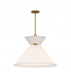 PD543022AGWL-Chapelle 22-in Aged Gold/White Linen 1 Light Pendant PD543022AGWL-Chapelle 22-in Aged Gold/White Linen 1 Light Pendant