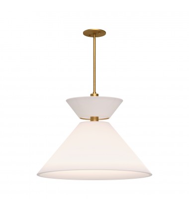  PD543022AGWL-Chapelle 22-in Aged Gold/White Linen 1 Light Pendant