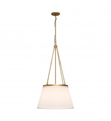 PD544517AGWL-Speakeasy 18-in Aged Gold/White Linen 1 Light Pendant PD544517AGWL-Speakeasy 18-in Aged Gold/White Linen 1 Light Pendant