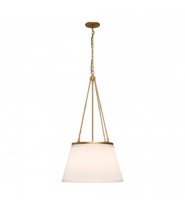  PD544517AGWL-Speakeasy 18-in Aged Gold/White Linen 1 Light Pendant