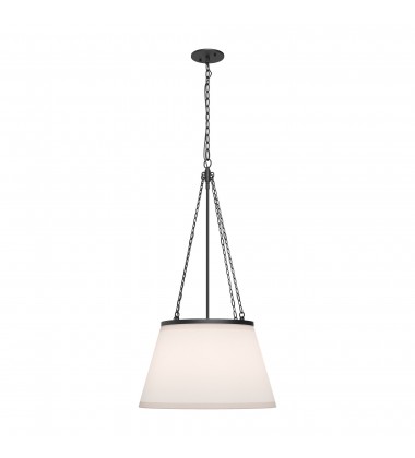 PD544517MBWL-Speakeasy 18-in Matte Black/White Linen 1 Light Pendant PD544517MBWL-Speakeasy 18-in Matte Black/White Linen 1 Light Pendant