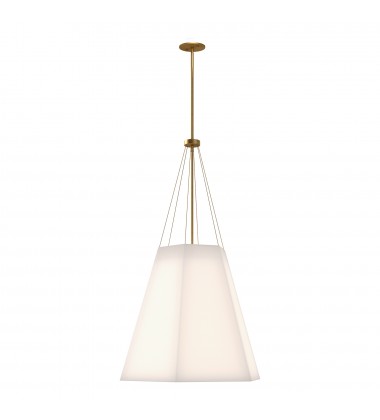  PD545622AGWL-Manila 22-in Aged Gold/White Linen 3 Lights Pendant