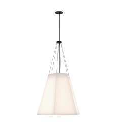 PD545622MBWL-Manila 22-in Matte Black/White Linen 3 Lights Pendant PD545622MBWL-Manila 22-in Matte Black/White Linen 3 Lights Pendant